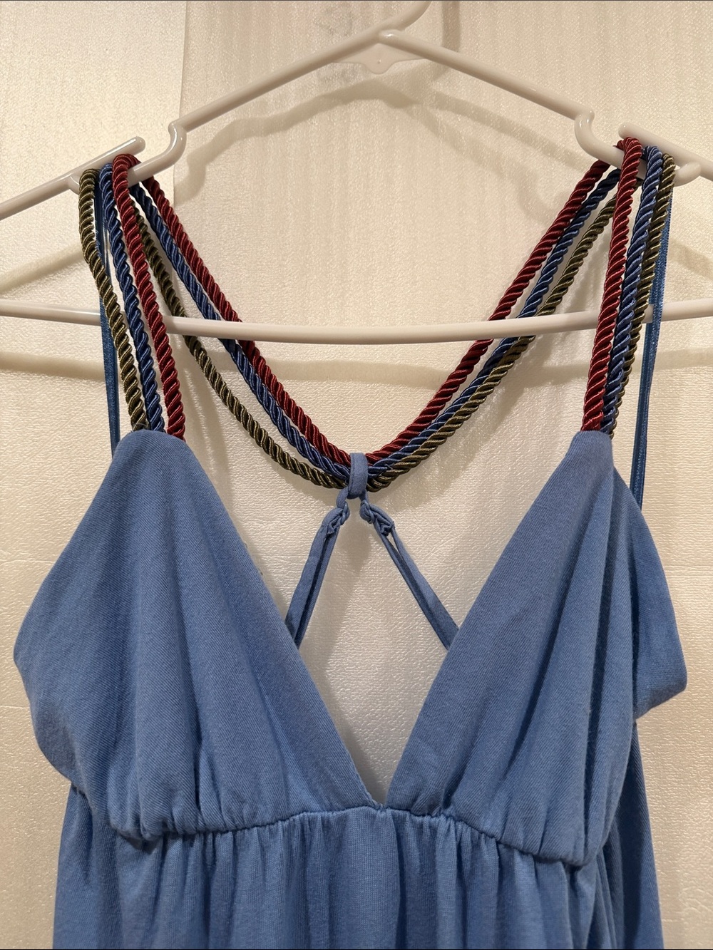 Sweetees Dusty Blue Strappy Maxi Dress with Braided Rope Back - Picture 3 of 8